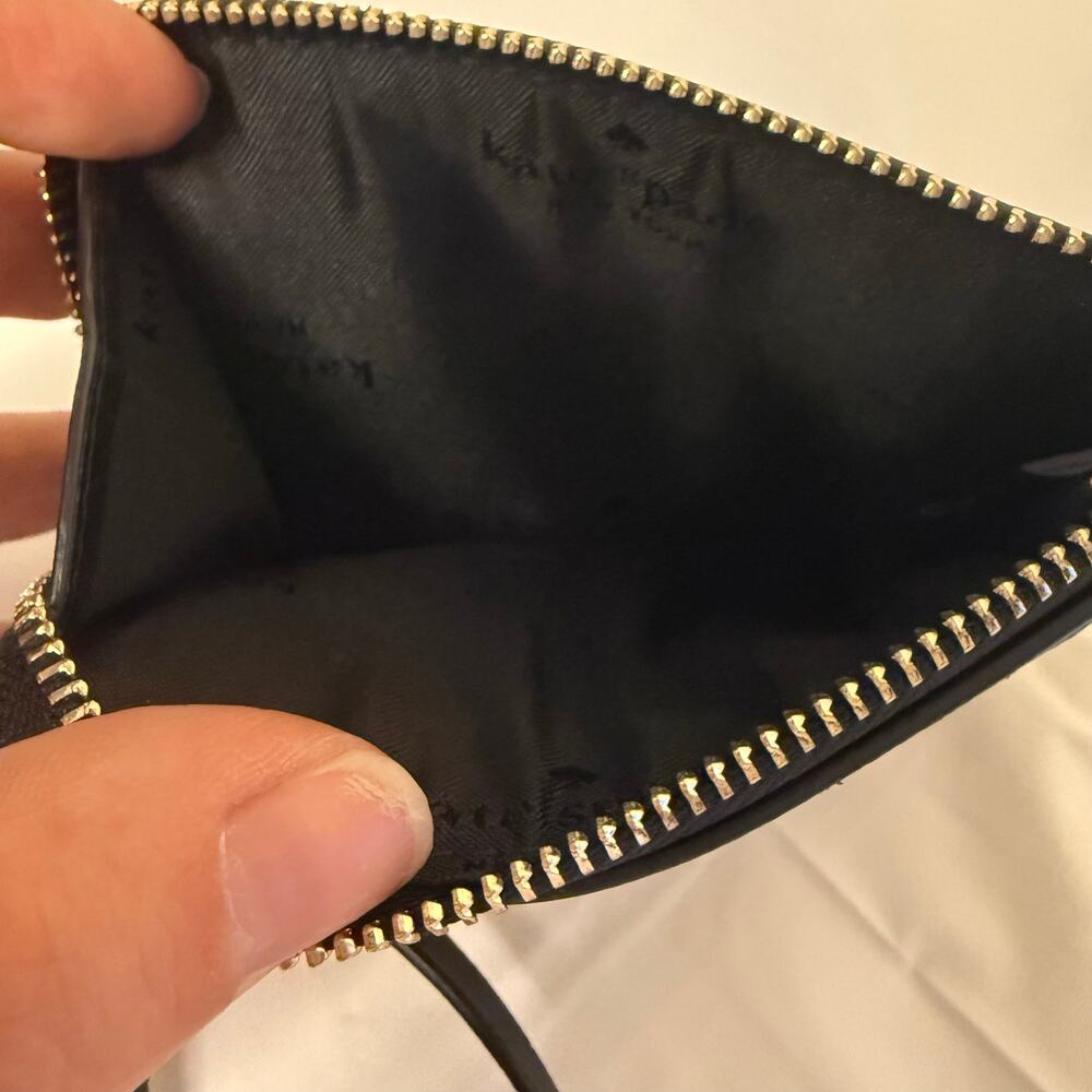 Kate Spade Black Leather Wristlet Card Holder Wallet - Picture 5 of 8